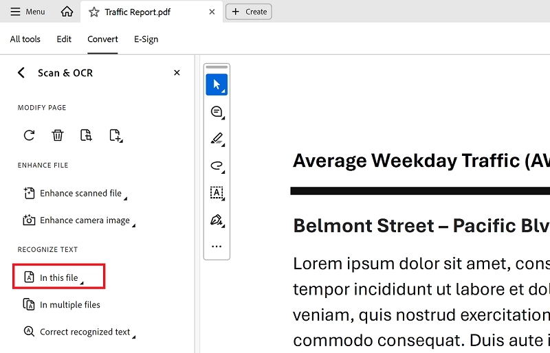 Adobe Acrobat Recognize Text