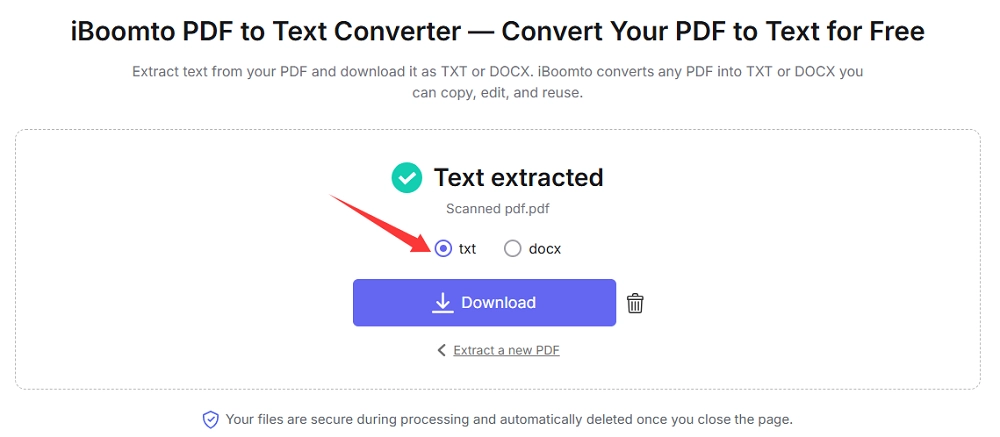 Extract Text from a PDF with iBoomto Online-2