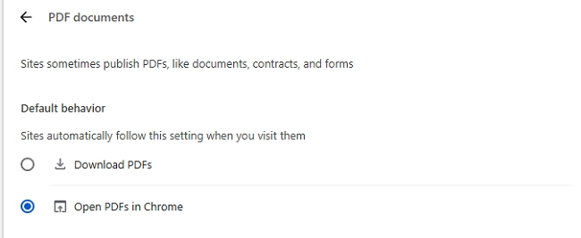 Open PDFs in Chrome