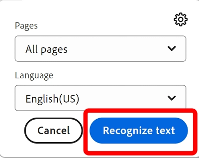 Recognize Text in a PDF on Adobe