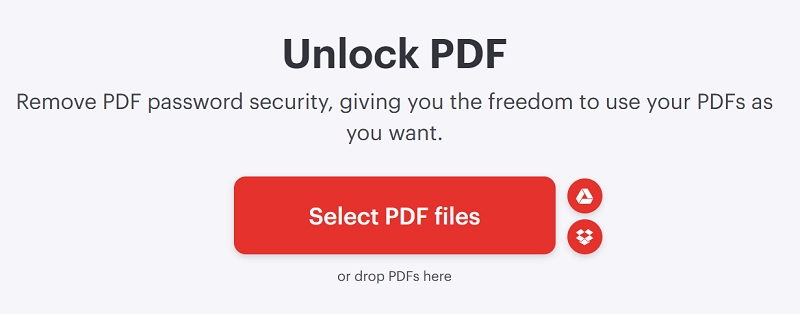 Upload a Protected PDF to iLovePDF