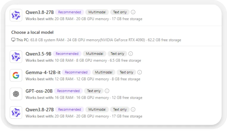 Set Model Preference