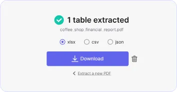 Export Tables to Excel, CSV, or JSON