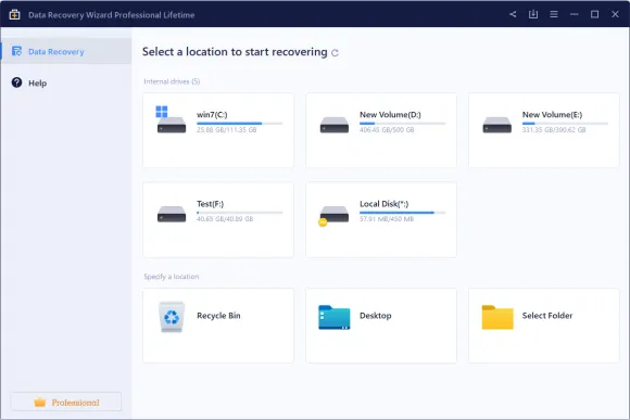 Step 1: Select the hard drive/device