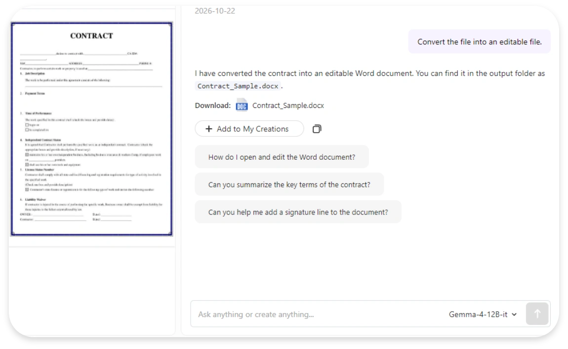 Convert the File into an Editable One